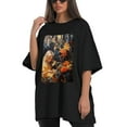 thumbnail image 4 of Plus Size Shirt for Women Black Tops for Women Short Sleeves Shirt for Women Oil Painting1 T Shirt Crewneck Shirt for Women 5XL, 4 of 5