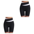 thumbnail image 4 of Pantalones cortos de mujer Qarigey Push Cintura alta Leggings sólido transpirable yoga estiramiento sin costuras blanco y negro, 4 of 6