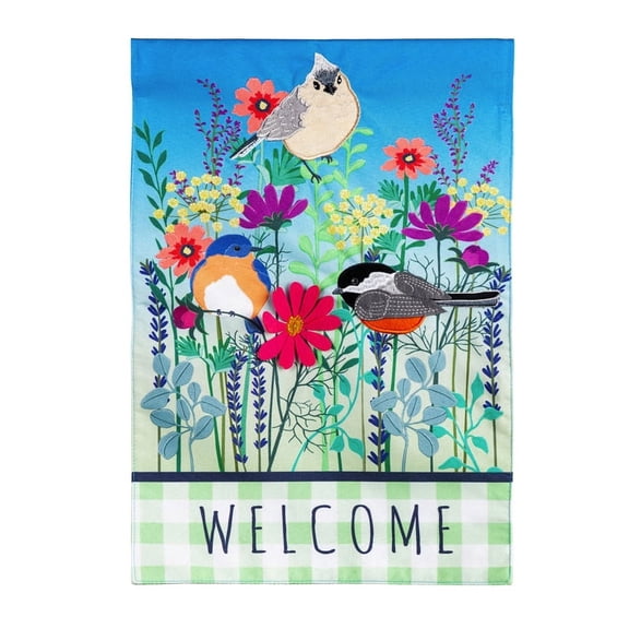 Evergreen Flag, Wild Flowers Welcome Garden Linen Flag, 12.5'' x 0.2'' inches