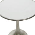 thumbnail image 4 of DecMode 25" x 25" Silver Ceramic Accent Table with White Marble Top, 1-Piece, 4 of 7