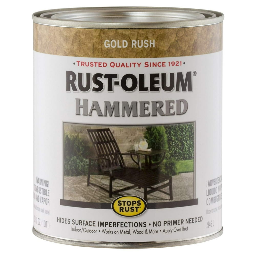 RustOleum 7210502 Hammered Metal Finish, Gold Rush, 1Quart (Packaging