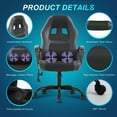 thumbnail image 5 of YRLLENSDAN Massage Gaming Chair Office Gaming Chair Ergonomic Office Chair w/ Lumbar Support Armrest Adjustable Height Computer Gaming Chair Gaming Desk Chair Computer Chairs for Adults,Black, 5 of 7