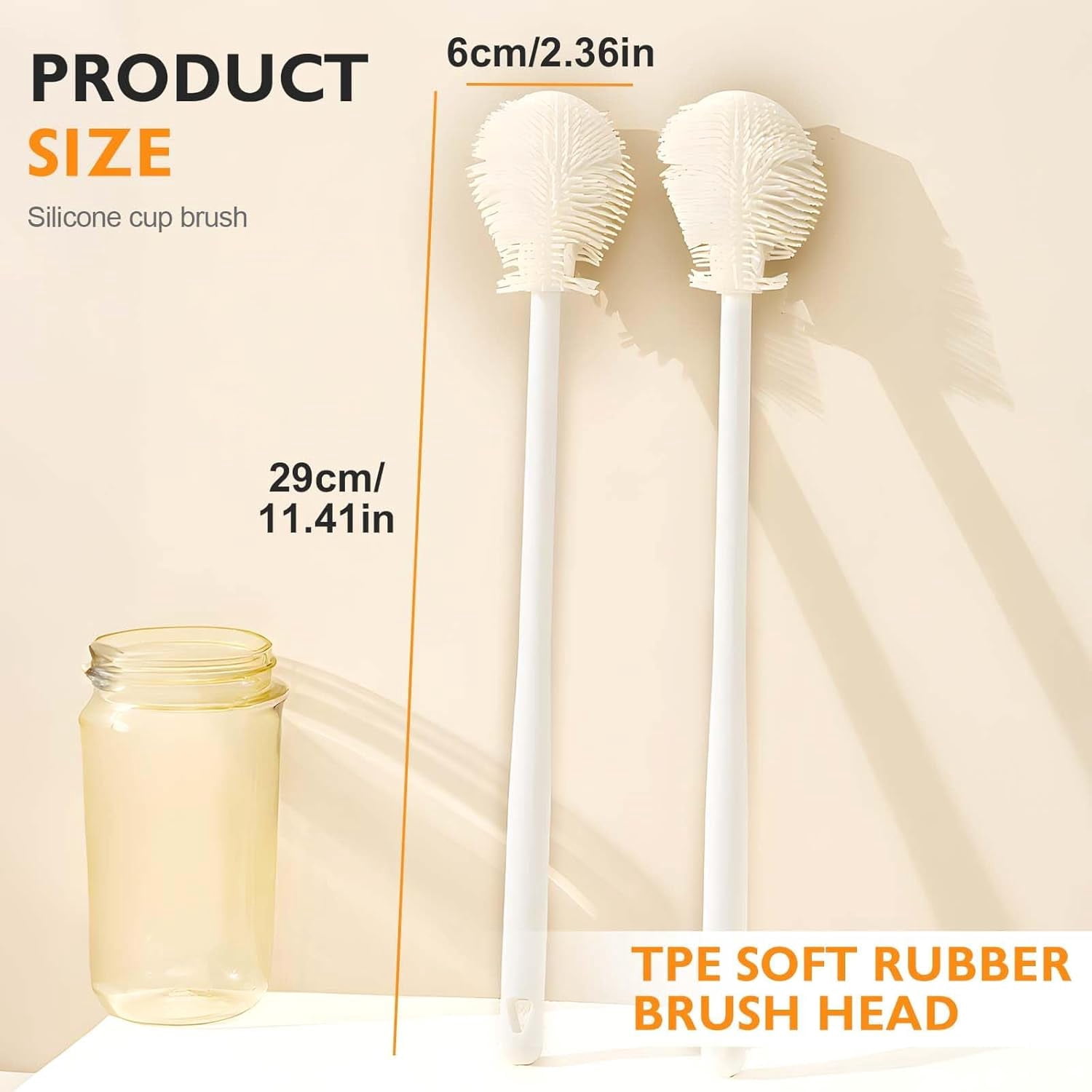 360° Flexible Silicone Bottle Brush with Long Handle, Upgraded Soft Bristle Cup Brush for Deep Cleaning Narrow Neck Containers, Baby Bottles, Hydration Bottles (3PCS) (K)