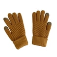thumbnail image 3 of Naierhg 1 Pair Winter Couple Gloves Solid Color Knitting Touch Screen Full Finger Elastic Keep Warm Soft Washable Women Winter Gloves Riding Stuff keep warm Yellow, 3 of 8