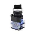 thumbnail image 1 of Interruptor selector rotativo Uxcell 2 posiciones 2NO auto-bloqueo AC 600V 10A montaje en panel de 22mm, 1 of 6