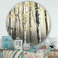 thumbnail image 2 of Designart 'forêt de Bouleaux Dorés IV' Art Mural Rond en Métal Style Ferme - Disque de 36, 2 of 5