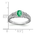 thumbnail image 3 of Auriga Fine Jewelry 14K White Gold 6x4mm Oval Emerald and Diamond Ring for Women Size 7, 3 of 4