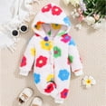 thumbnail image 2 of Kogui Baby Cold Weather Suit Newborn Baby Fleece Outfit Jumpsuit Winter Romper Snowsuit Outfit Suit Warm Hooded Outfits 9 12 Months (White,9-12 Months), 2 of 7