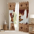 thumbnail image 3 of Homewish Cowgirl Boots Hat Black Out Curtains For Adults Boys Girls,Retro Rustic Cabin Curtains Pack of 2 (42x63 Each),Western Cow Print Bedroom Curtains,Luxury Bedroom Decor, 3 of 6