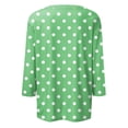 thumbnail image 4 of LISTHA Womens 3/4 Sleeve Tops Polka Dot Summer Shirts Crewneck Trendy Plus Size Blouses Spring Casual Tunic Tops Green M, 4 of 5