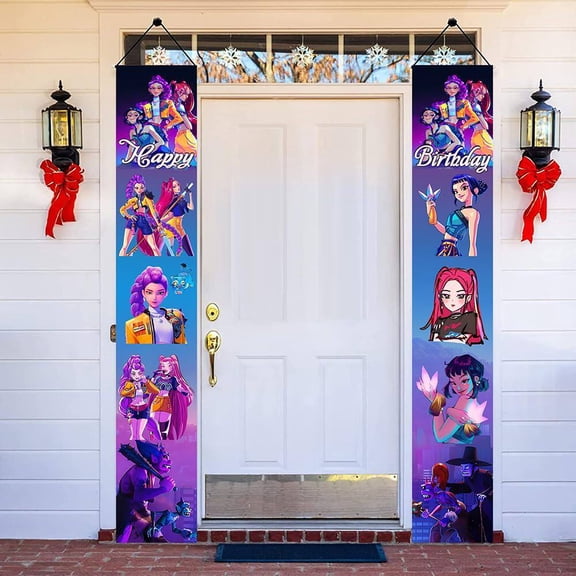 K-Pop Porch Banner Decorations, A Pair of Birthday Party Pennants, Suitable for Decorating Doors and Parties