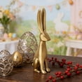 thumbnail image 2 of WKSCLPAI Easter Bunny Tabletop Decor, Modern Minimalist Gold Resin Rabbit Ornaments for Easter & Spring Centerpieces, Decorative Bunny Sculpture Collectibles Gift for Home Indoor Decor, 2 of 6