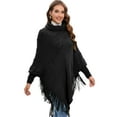 thumbnail image 3 of Women's Lightweight Pullover Poncho Sweater Cape with Hood for Fall Winter Gray/Red/Black/Khaki, 3 of 6