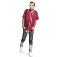 thumbnail image 2 of Victorious Men's Classic Baseball Jersey with Trim BJ42 - BURGUNDY - 2X-Large, 2 of 5