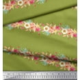 thumbnail image 3 of Soimoi Green Cotton Voile Fabric Leaves & Rose Floral Decor Fabric Printed Yard 56 Inch Wide, 3 of 3