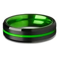 thumbnail image 2 of Green Tungsten Wedding Ring,6mm Wedding Ring,Green Wedding Band,Tungsten Wedding Band,Black Ring, 2 of 3