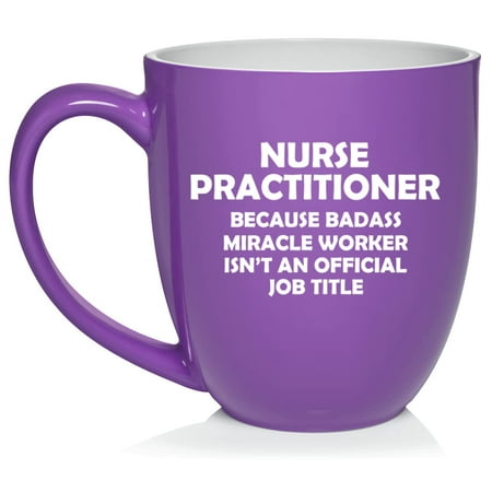 

NP Nurse Practitioner Miracle Worker Job Title Funny Ceramic Coffee Mug Tea Cup Gift (16oz Purple)