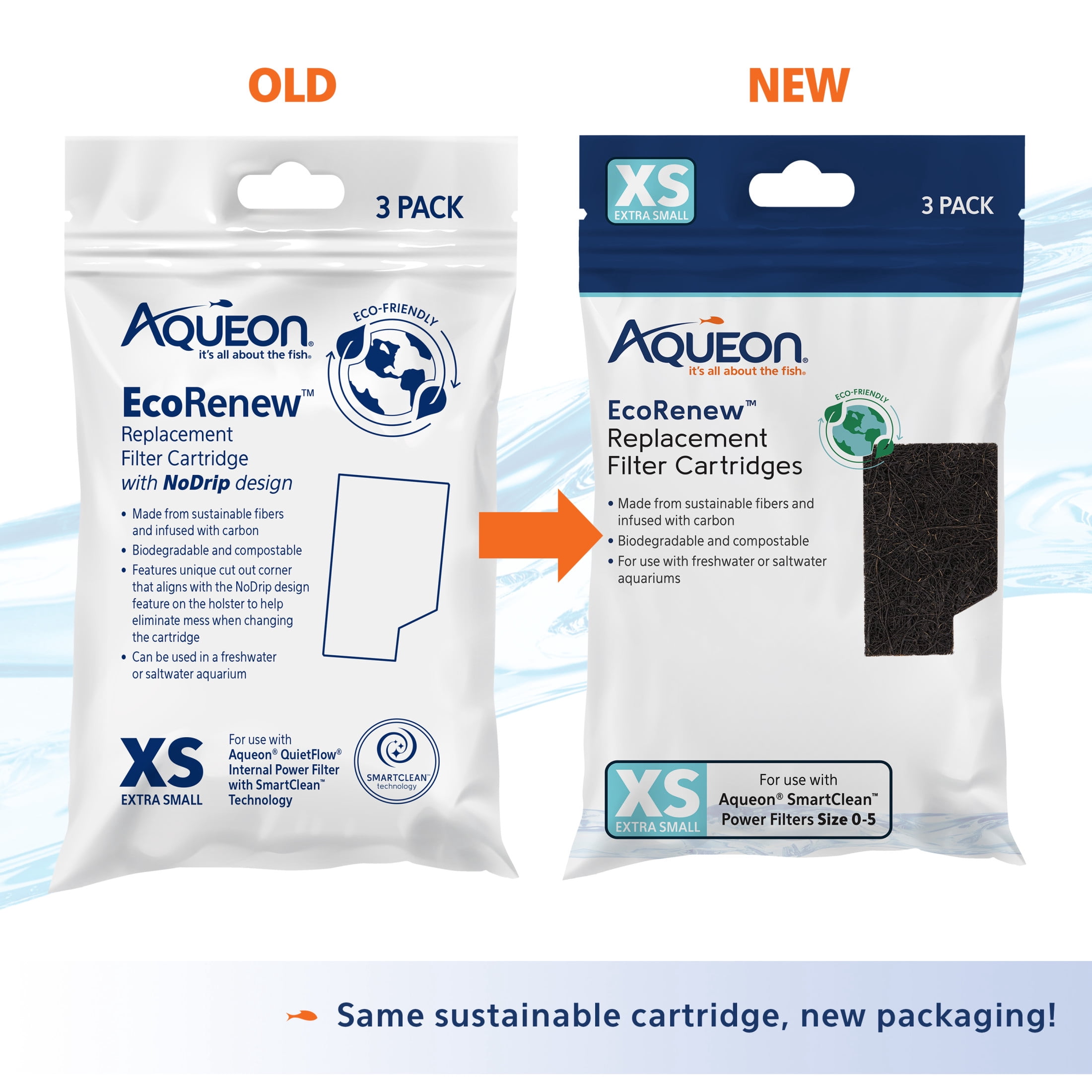 (3 pack) Aqueon EcoRenew Replacement Filter Cartridges Extra Small Extra Small, 3-Pack