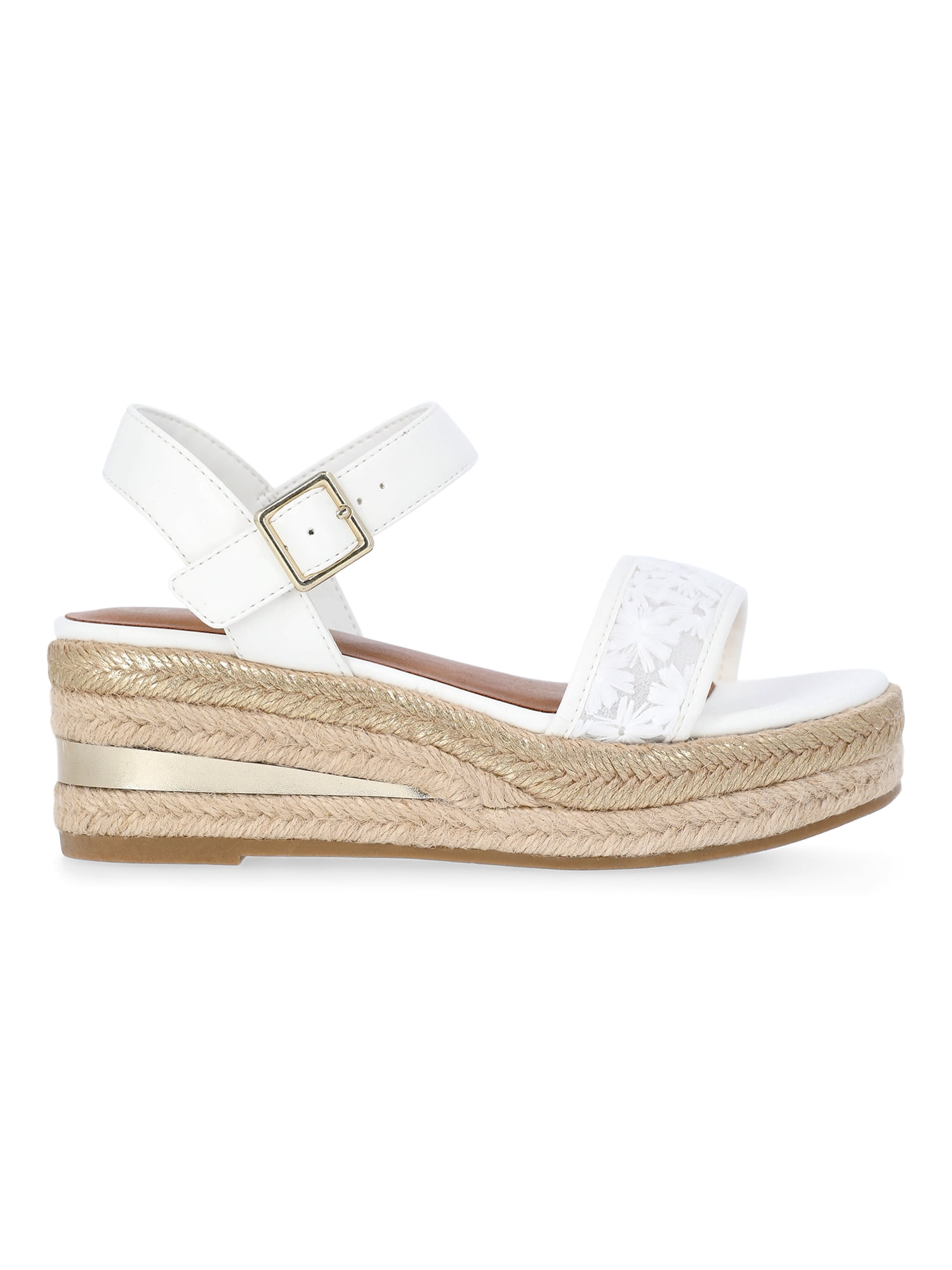 Wonder Nation Girls Buckle Texture Wedges