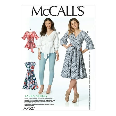 McCall's Sewing Pattern Misses' Wrap Tops and Dresses with Waist (Best Wrap Dress Pattern)