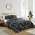 thumbnail image 2 of Sweet Jojo Designs Boho Floral Wildflower Black and Purple Girl King Duvet Cover Bedding Set 3 Piece, 2 of 6