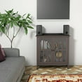 thumbnail image 4 of Costway Storage Buffet Cabinet Glass Door Sideboard Console Table Server Display Brown, 4 of 10