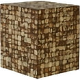 thumbnail image 2 of East at Main Square White Side Table - 16.6”wxh Living Room, Entryway, Small Spaces, Bedside Decor Table - Real Coconut Shell Mosaic Inlaid, Pre-Assembled & in Natural Wood Patina Finish, 2 of 5