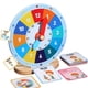 thumbnail image 4 of Reloj didáctico de madera Montessori, juegos de entrenamiento de habilidades para la vida, juguete sensorial, reloj educativo para niños de 3, 4 y 5, 4 of 9