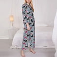 thumbnail image 3 of Wukai Christmas Hat Dachshund Print Women's Pajama Set,PJ Set,Lounge Sets For Women Soft Long Sleeve Sleepwear Comfort and Style-Large, 3 of 7