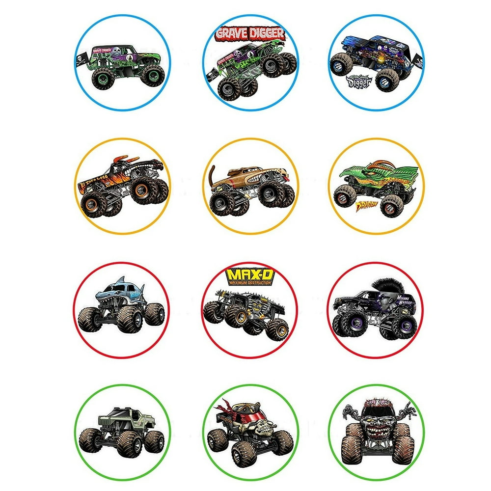 Monster Truck Jam Image Edible Cake Topper - Walmart.com - Walmart.com