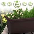 thumbnail image 3 of Outland Living 4 Packs 26.5 Inches Outdoor and Indoor Rectangle Plastic Planter Box Perfect for Herbs Succulents Vegetables and Flowers, 3 of 5