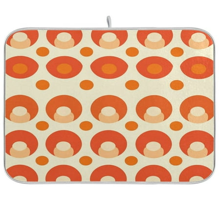 

Dish Drying Mat 18 x 24 Highly Absorbent Microfiber for Dishes Utensils One Red Dot