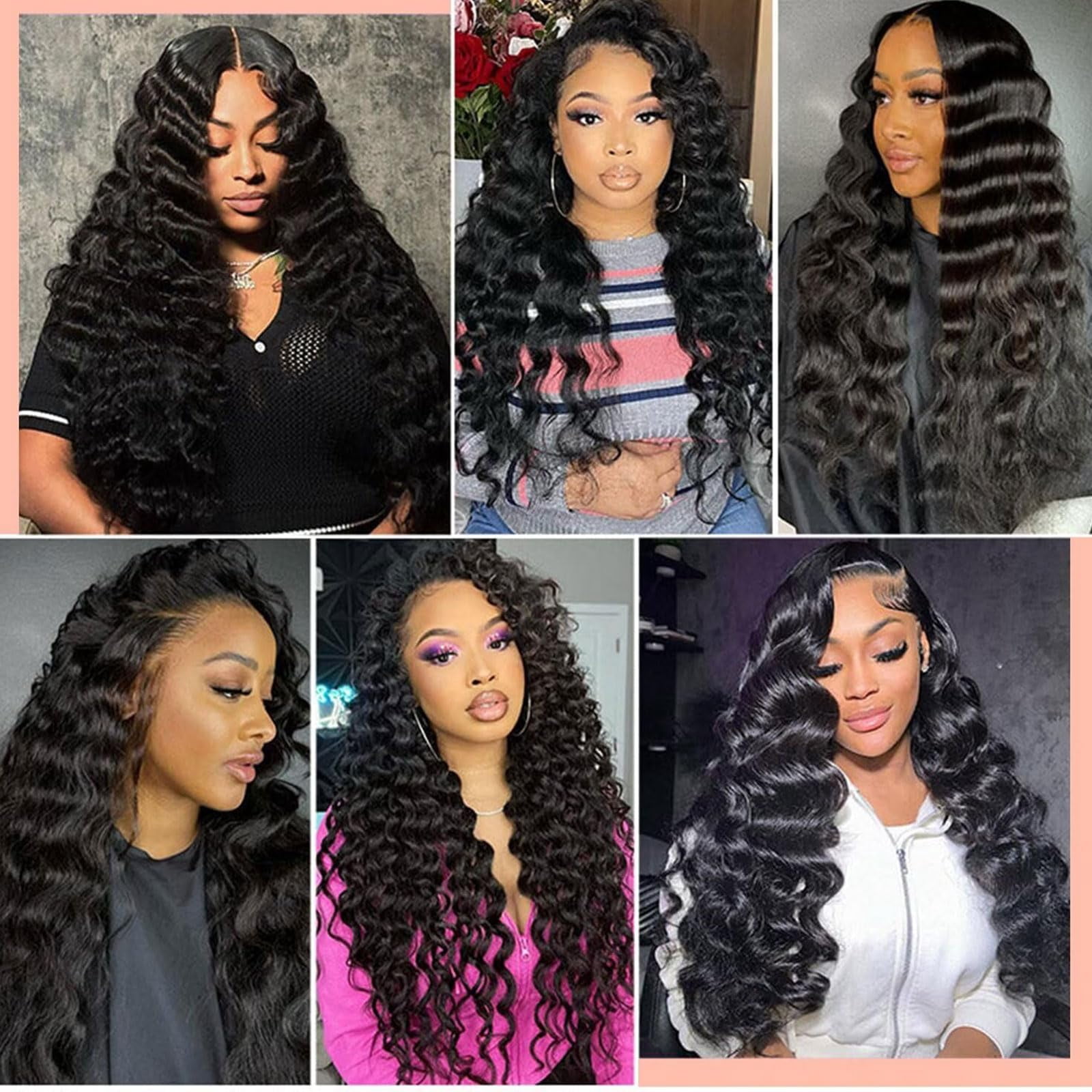 Loose Wave 3Bundles Human Hair Extensions 100% Unprocessed Curly Human Hair Bundles Wet and Wavy Hair, 3Bundles enough to full head