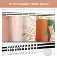 thumbnail image 6 of Mid Century Abstract Boho Orange Aesthetic Shower Curtain Set, Green Nature Leaf Sun Modern Minimalist Home Bathroom Curtain Decor with 12 Hooks 84 Inch Wide * 72 Inch High, 6 of 6