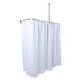 thumbnail image 6 of Utopia Alley Rustproof Wall Mounted Aluminum D-shape Shower Curtain Rods With Ceiling Support for Freestanding Tubs, 60 Inch Large Size by 25 Inch, Polished Chrome + White Shower curtain 180x70 inch, 6 of 10