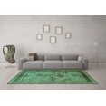 thumbnail image 3 of Ahgly Company Indoor Square Oriental Turquoise Blue Industrial Area Rugs, 8' Square, 3 of 4