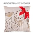 thumbnail image 3 of Summer Cotton Embroidered Square Decorative Pillow in Beige, 3 of 8