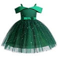 thumbnail image 4 of Vestido de niña Ropa infantil Vestido de princesa para niña Ponkas con hombros descubiertos para niña, 4 of 5