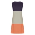 thumbnail image 4 of gakvbuo summer Tank dresses for women 2024 Sleeveless Mini Dress Sundresses Women Floral Print ElegantAnd Color Blocking One ShoulderDress Short Sleeved One Shoulder Dress, 4 of 5