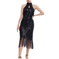 thumbnail image 2 of Wancir Women's Sparkly Sequin Mini Dress Shimmer Loose Short Shift Cocktail Party Dress with Fringe Hem, 2 of 4