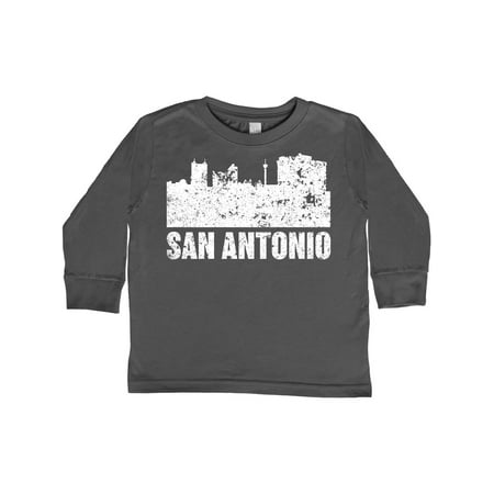 

Inktastic San Antonio Texas Skyline with Grunge Gift Toddler Boy or Toddler Girl Long Sleeve T-Shirt