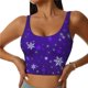 thumbnail image 1 of Balery Dark Purple Snowflakes Sujetadores deportivos con espalda cruzada para mujer, acolchados, sin costuras, de alto impacto, ideales para yoga, gimnasio, entrenamiento y fitness.-XX-Large, 1 of 8