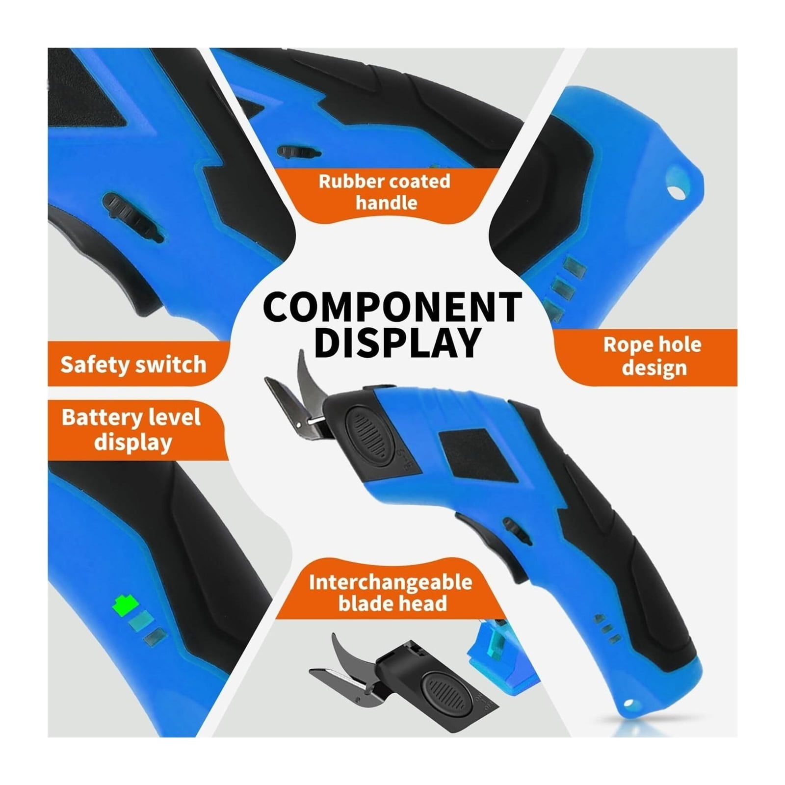 Super Scissors, Cardboard Cutter,Electric Box Cutter,Ultimate Cutting Tool for Home& Craft,Cordless Electric Scissors 2 Blades Included,Electric Scissors for Cutting Fabric, Cardboard & Plastic,orange