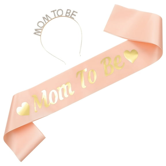 IBASETOY 1Set Mommy to Be Sash with Headband Assorted Colors Unique Decorative Photo Accessory