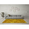 thumbnail image 3 of Ahgly Company Machine Washable Indoor Rectangle Patchwork Yellow Transitional Area Rugs, 8' x 12', 3 of 4
