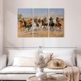 thumbnail image 2 of Elephant Stock A Dash For The Timber Wall Art - Horizontal Multi Panel Canvas - Living Room Wall Decor - Our America Multi Panel - Brown And Blue Decor By Frederic Remington - 45" x 28", 2 of 8