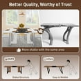 thumbnail image 3 of ChVans 70" Dining Table Set for 6-8 People, Kitchen Dinner Table with Waterpoof Wooden Tabletop, Rectangular Wood Tables with Adjustable Leg for Home Dining Room,White, 3 of 11