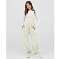 thumbnail image 3 of PUWEI Women's Sherpa Fleece Overalls Casual Loose Jumpsuit Adjustable Straps Bib Romper with Pockets, 3 of 7