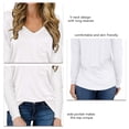 thumbnail image 4 of Top Suelto De Manga Larga, Algodón Poliéster Resistente Al Desgaste Casual Blusa Fluida De Color Sólido Respetuoso Con La Piel Para Ir De Compras, 4 of 4