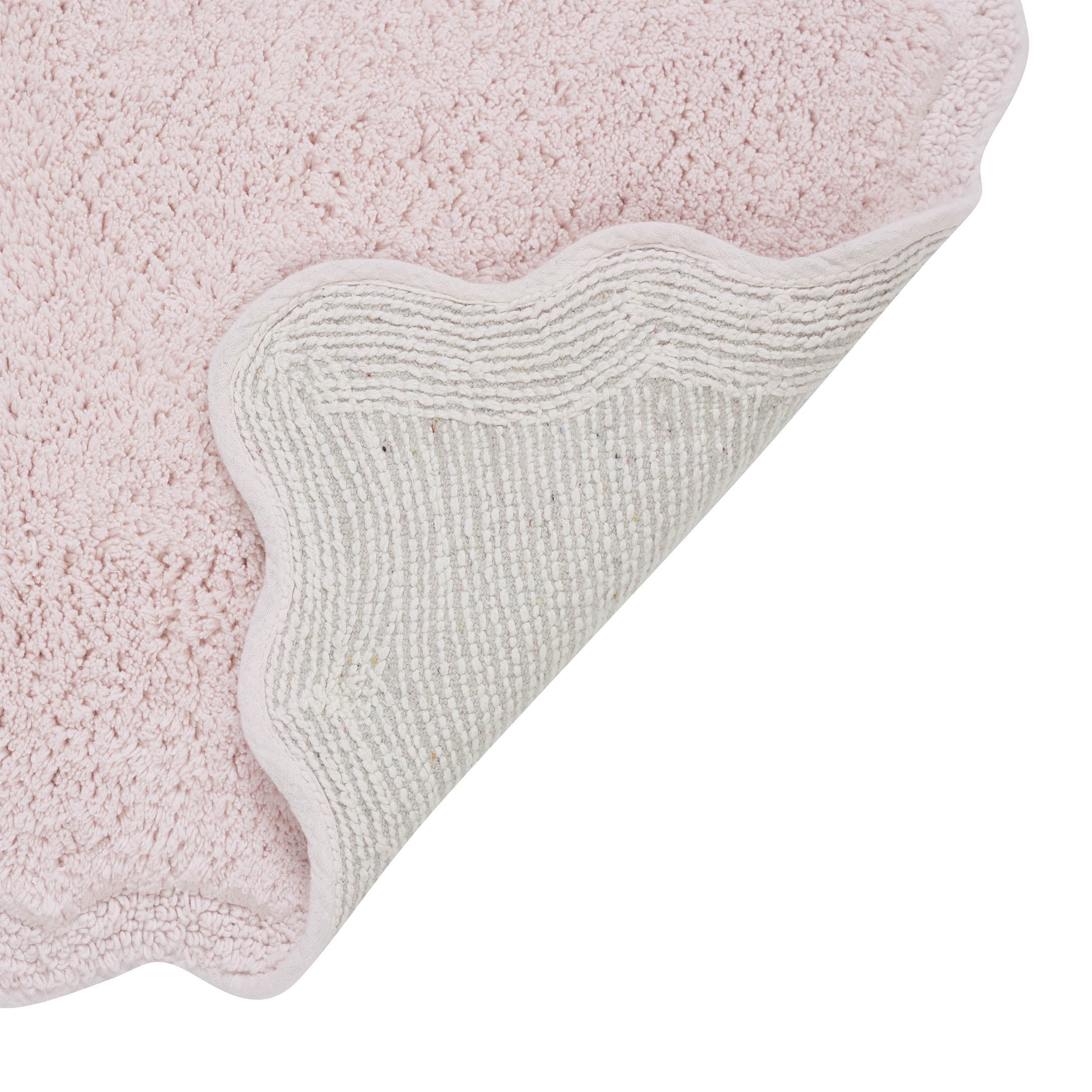 VCNY Home Scallop Blush Cotton Bath Rug, 20" x 32"
